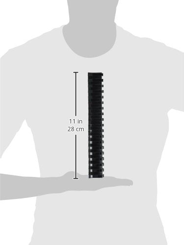 Fellowes Plastic Comb Binding Spines, 1 1/2 Inch Diameter, Black, 340 Sheets, 50 Pack (52368)