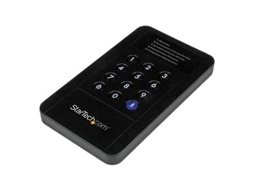 StarTech.com S2510BU3PWPS USB 3.0 Portable SATA III HDD Enclosure with Secure External Storage Hard Drive, 2.5-Inch