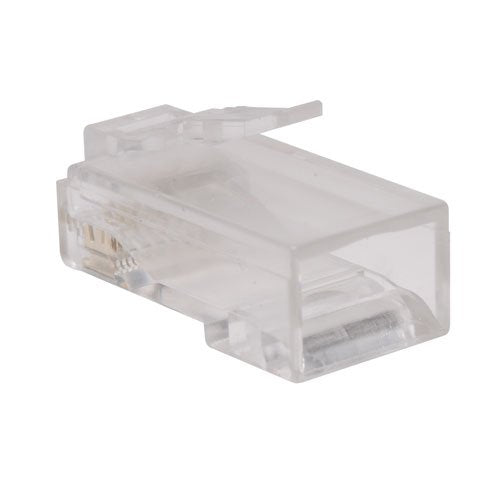 100pk Cat6 Rj45 Modular Connector Plug Solid / Stranded Rnd