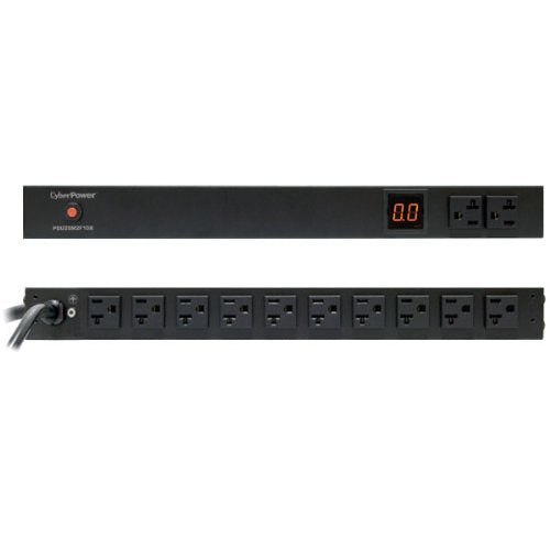 CyberPower PDU20M2F8R Metered PDU, 100-125V/20A, 10 Outlets, 1U Rackmount