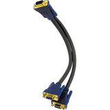 C2G 29610 Ultima One HD15 VGA Male to Two HD15 VGA Female SXGA Monitor Y-Cable, Black (1 Feet, 0.3 Meters)