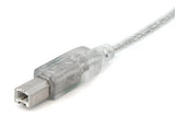 StarTech.com 6 ft Clear A to B USB 2.0 Cable - M/M - USB Cable - USB (M) to USB Type B (M) - 6 ft - Transparent - USBFAB6T