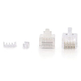 C2G 27575 RJ45 Cat5e Modular Plug (with Load Bar) for Round Solid/Stranded Cable Mulitpack (100 Pack) Clear