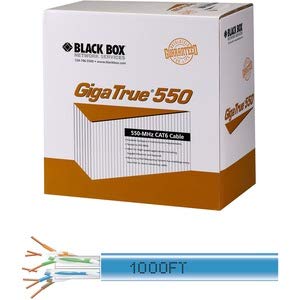 Black Box Gigatrue 550 Cat.6 Bulk Cable - Bare Wire - Bare Wire - 1000ft - Blue