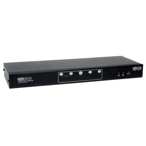 Tripp Lite B004-2DUA4-K 4-Port Dual Monitor DVI KVM Switch with Audio and USB 2.0 Hub, Cables Included