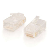C2G 11380 RJ45 Cat5e Modular Plug for Round Stranded Cable Multipack (50 Pack) TAA Compliant, Clear