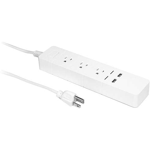 Aluratek (ASHPS05F) - eco4life WiFi Smart Power Strip with Surge Protection for Home and Office (3 AC Outlets, 2 USB Ports), iOS & Android
