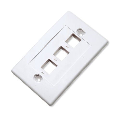 BlueDiamond 163309 3 Port Keystone Wall Plate, White