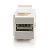 C2G 28751 Snap-In USB A/B Female Keystone Insert Module, TAA Compliant, White