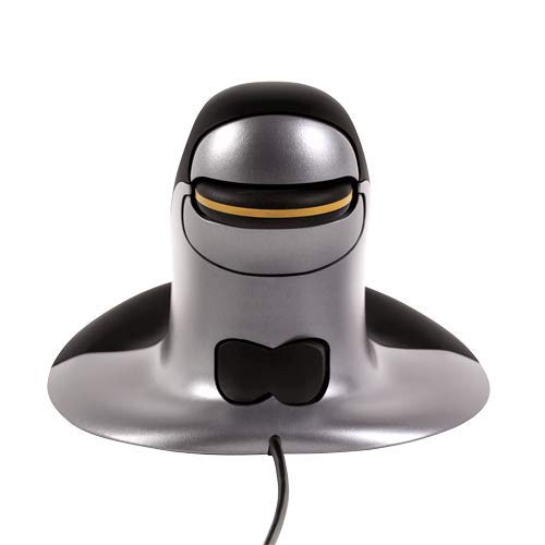 Fellowes 9894401 - Mouse (Ambidextrous, Vertical Design, USB, 1200 dpi, 270 g, Black, Grey)