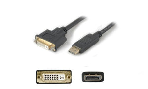 Addon-Networking DP2DVIA 8" DisplayPort to DVI-I Adapter Cable, Black