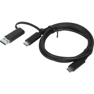 USB Cable - USB-C (M) to USB-C (M) - 20 V - 5 A - 3.3 ft - Black - for IdeaPad S940-14IIL 81R1; ThinkBook 14s-IWL 20RM; ThinkPad X1 Extreme (2nd Gen) 20QV