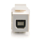 C2G 28751 Snap-In USB A/B Female Keystone Insert Module, TAA Compliant, White