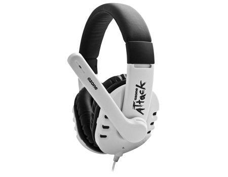 Ozone OZATTACKSW Attack Snow Limited Edition Stereo Gaming Comfort Leather Cushions built-in microphone Headset - White