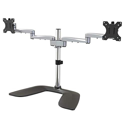 Dual Monitor Stand - Articulating Arms - Height Adjustable - for Vesa Mount Monitors up to 32" - Steel & Aluminum (Armdualss)