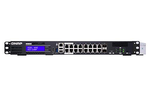 QNAP Qgd-1600P-4G-US 16-Port 1GbE Switch with 2 RJ45 and SFP+ Combo Port with Intel Celeron Processor and 4GB RAM