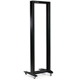 StarTech.com 2POSTRACK 42U 2 Post Open Frame Rack with Casters (Black)
