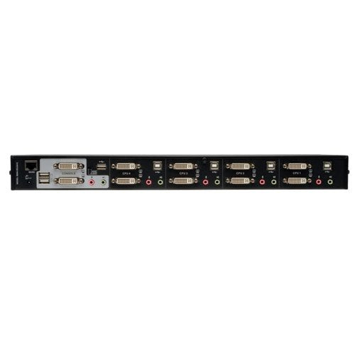 Tripp Lite B004-2DUA4-K 4-Port Dual Monitor DVI KVM Switch with Audio and USB 2.0 Hub, Cables Included