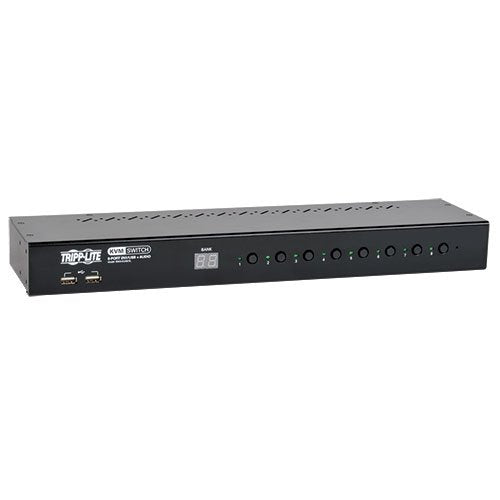 TRIPP LITE 8-Port Rackmount DVI USB KVM Switch with Audio 2-Port 1URM USB Hub (B043-DUA8-SL)