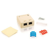 C2G 03836 2-Port Cat5e Surface Mount Box, Ivory