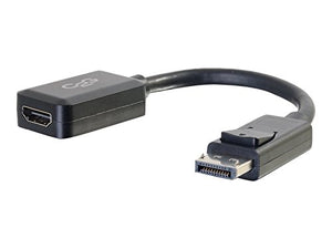 C2G 54322 DisplayPort Male to HDMI Female Adapter Converter, TAA Compliant, Black (8 Inches)