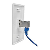 Tripp Lite Cat6a Straight Through Modular in Line Snap-in Coupler w/90-Degree Down-Angled Port White RJ45 F/F (N235-001-WH-6AD)