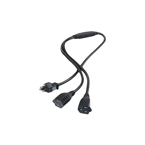 C2G 29805 16 AWG 1-to-2 Power Cord Splitter - 1 NEMA 5-15P to 2 NEMA 5-15R, TAA Compliant, Black (3 Feet, 0.91 Meters)