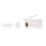 C2G 27573 Cat5e RJ45 Modular Plug (with Load Bar) for Round Solid/Stranded Cable Multipack (25 Pack) Clear