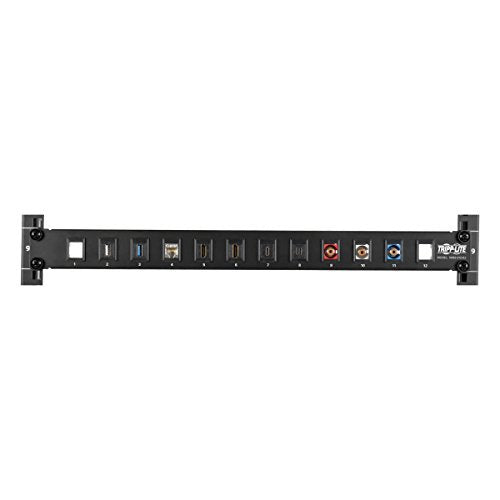Tripp Lite 12-Port Keystone Blank Patch Panel RJ45, USB, HDMI, Cat5e / Cat6 Rackmount Unshielded 2URM (N062-012-KJ)