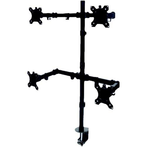 Universal Four Monitor Mount with Double-Link Swing Arms Holds Four 13