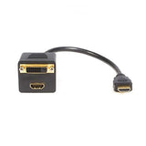 StarTech.com HDMISPL1DH 1-Feet HDMI to HDMI & DVI-D Digital Video Splitter Cable, M/F