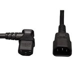 TRIPP LITE Standard Computer Power Extension Cord 10A, 18AWG (IEC-320-C14 to Left Angle IEC-320-C13) 2'(P004-002-13LA)