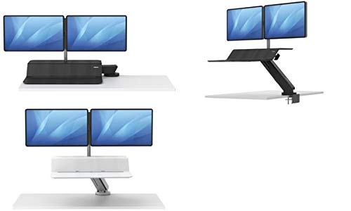 Fellowes 8081601 Lotus Rt Sit-Stand Workstation Black Dual - for Workstation - Black Dual
