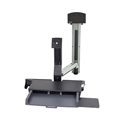 Styleview Sit-Stand Combo Arm with Worksurface, Small CPU Holder