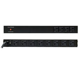 CyberPower PDU20B4F8R Basic PDU, 100-125V/20A, 12 Outlets, 1U Rackmount