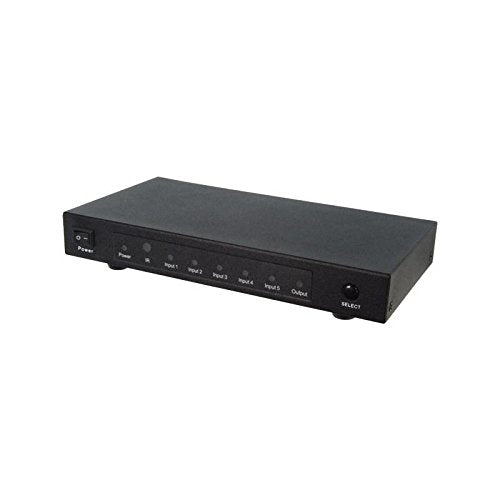 TECHly HDMI Switch, 5 Port HDMI Switch with Remote Control - HDMI Switches supports 2K, 1080p, 3D - HDMI and HDCP Pass-Through