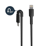 StarTech.com 6.5ft. / 2 m Heavy-Duty USB to Lightning Cable for iPhone & iPad - Black - MFi Certified (RUSBLTMM2MB)