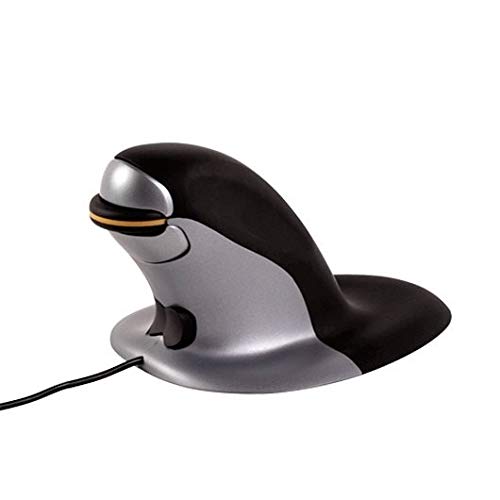 Fellowes 9894801 - Mouse (Ambidextrous, Vertical Design, USB, 1200 dpi, 180 g, Black, Grey)