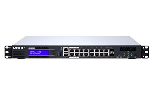 QNAP Qgd-1600P-4G-US 16-Port 1GbE Switch with 2 RJ45 and SFP+ Combo Port with Intel Celeron Processor and 4GB RAM