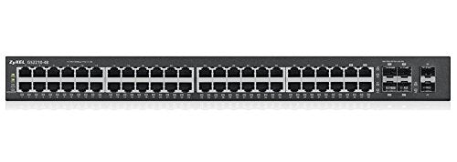 Zyxel 44-Port Gigabit Ethernet L2 Managed Switch with 4 SFP Combo (GBE RJ-45/SFP) 1000BASE-T Ports + 2 SFP - 50-Port Total - Metal Design - Limited Lifetime Protection [GS2210-48]
