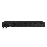 CyberPower PDU20SWHVT10ATNET Switched ATS PDU, 200-240V/20A, 10 Outlets, 1U Rackmount Pre-Installed SNMP Card, Black