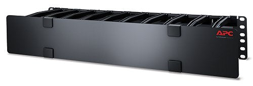 APC Horizontal Cable Manager Deep with Cable Tie-Off Bottom Plate, Single-Sided with Cover Components,Black (AR8603A)