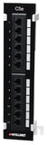INTELLINET 12-Port Cat5e Wall-Mount Patch Panel Compatible with 110 and Krone Punch Down Tools (162470)
