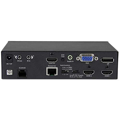 StarTech.com Multi-Input HDBaseT Extender with Built-in Switch - DisplayPort VGA and HDMI Over CAT5 or CAT6 - Up to 4K - up to 230 ft (STDHVHDBT)
