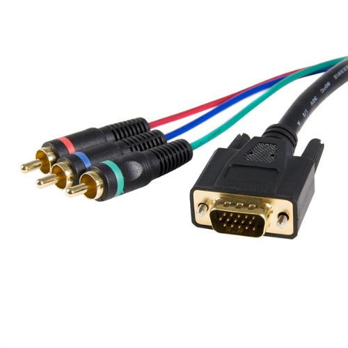 StarTech.com 3-Feet HD15 to Component RCA Breakout Cable Adapter, M/M HD15CPNTMM3