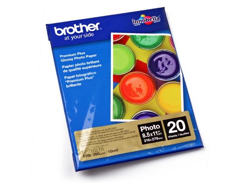 Brother Glossy Inkjet Paper, 8.5 x 11 Inches, 20 Sheets (BP71GLTR ) - Retail Packaging