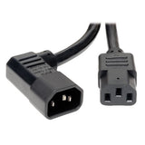 Heavy-Duty Power Extension Cord 15a, 14awg (Left Angle Iec-320-C14 to Iec-320-C1