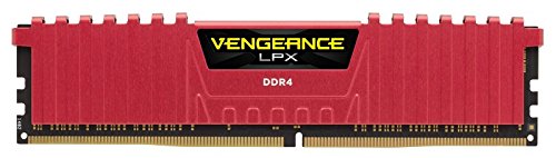 Corsair CMK8GX4M1A2400C16R Vengeance LPX 8GB DDR4 Dram 2400MHz (PC4-19200) C16 Memory Kit, Red