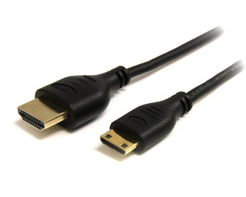 StarTech.com HDMIACMM6S Slim High Speed HDMI Cable with Ethernet, HDMI to HDMI Mini M/M, 6-Feet