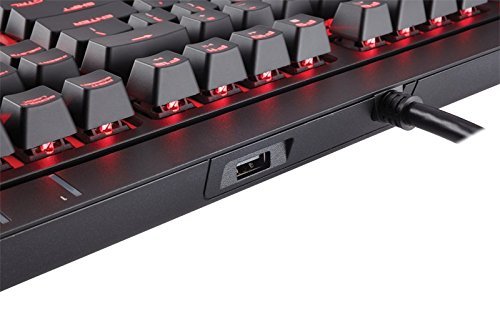 Open Box CORSAIR Strafe Mechanical Gaming Keyboard - Red LED Backlit - USB Passthrough - Linear and Quiet - Cherry MX Red Switch (Renewed)
